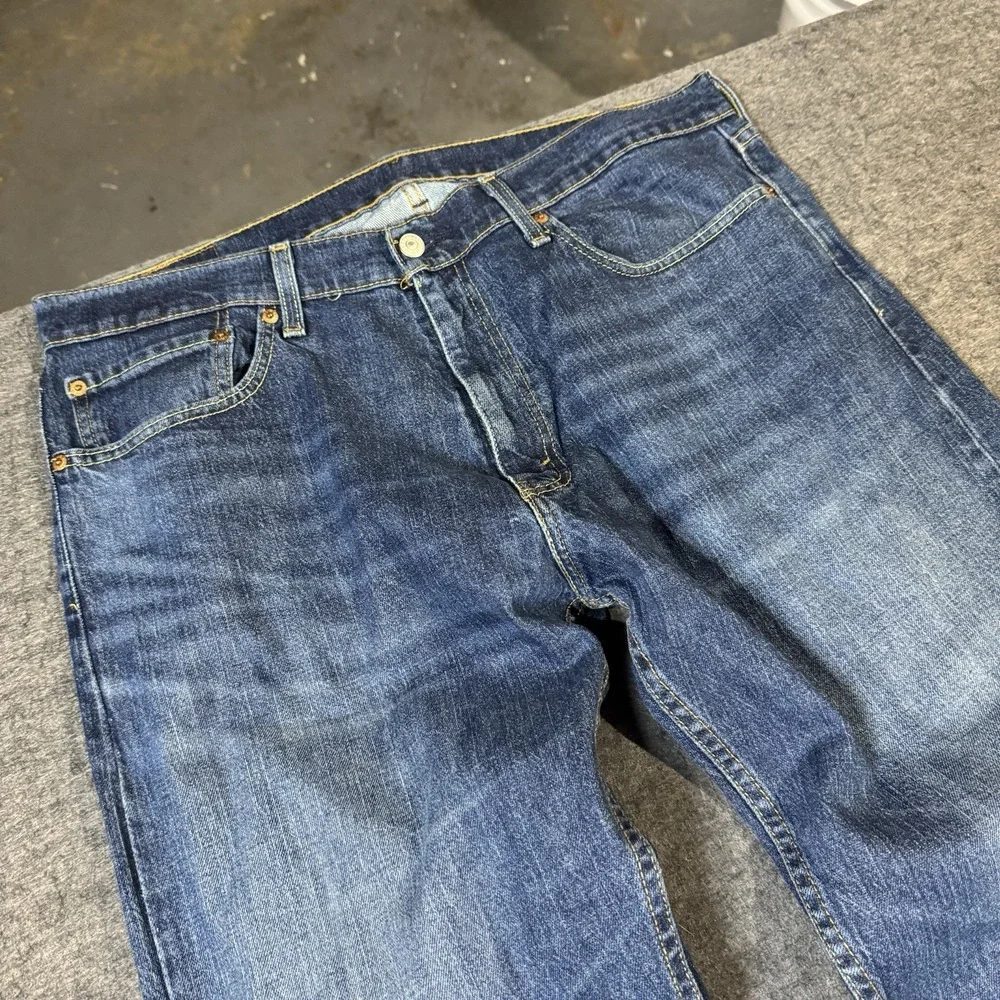 Levi's 505 Jeans Mens 36x32 (36x31.5) Regular Fit Straight Leg Dark Wash Denim